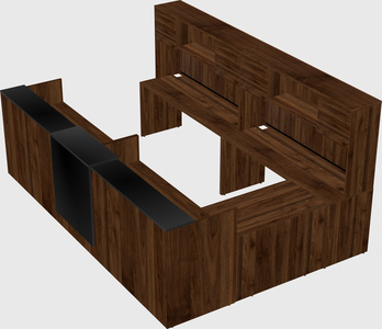 Shared one sided u-shaped reception desk