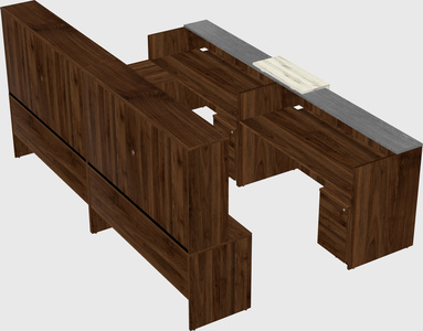 Shared one sided u-shaped reception desk