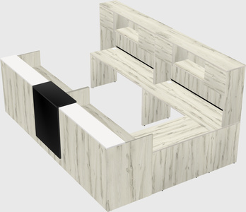 Shared one sided u-shaped reception desk