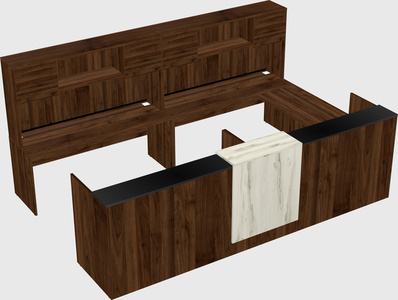 Shared one sided u-shaped reception desk