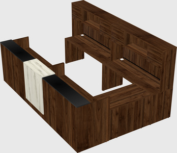 Shared one sided u-shaped reception desk