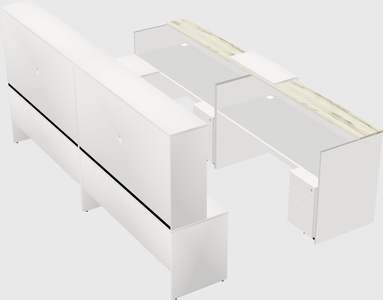 Shared one sided u-shaped reception desk
