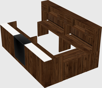 Shared one sided u-shaped reception desk