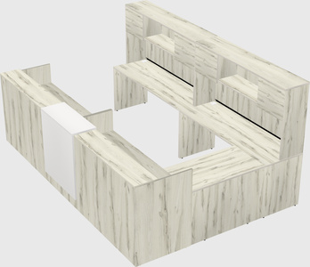 Shared one sided u-shaped reception desk