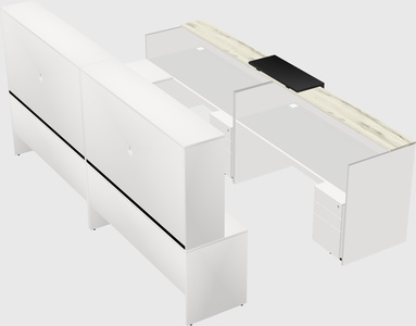 Shared one sided u-shaped reception desk