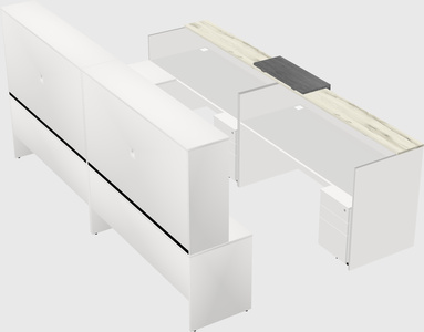 Shared one sided u-shaped reception desk