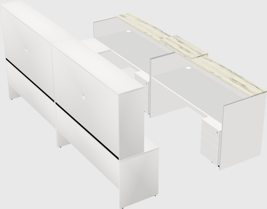 Shared one sided u-shaped reception desk