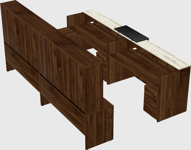 Shared one sided u-shaped reception desk