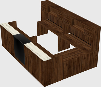 Shared one sided u-shaped reception desk
