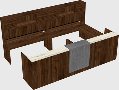 Shared one sided u-shaped reception desk