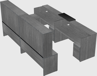 Shared one sided u-shaped reception desk