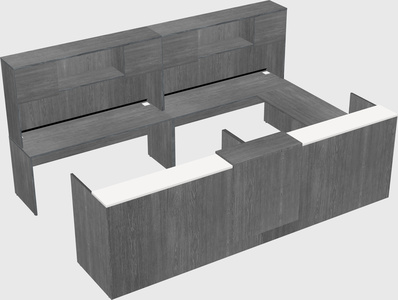 Shared one sided u-shaped reception desk