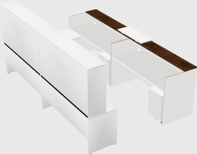 Shared one sided u-shaped reception desk
