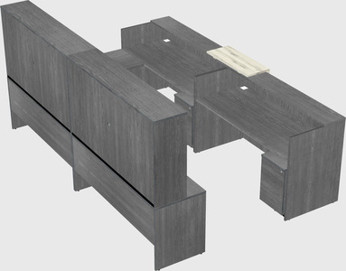 Shared one sided u-shaped reception desk