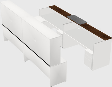 Shared one sided u-shaped reception desk