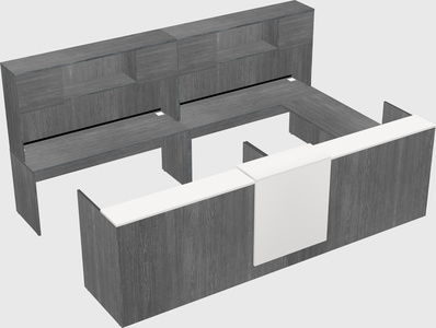 Shared one sided u-shaped reception desk