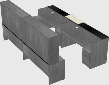 Shared one sided u-shaped reception desk
