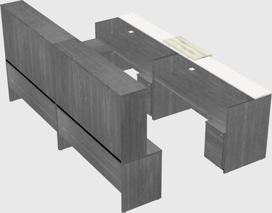 Shared one sided u-shaped reception desk