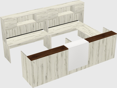 Shared one sided u-shaped reception desk