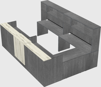 Shared one sided u-shaped reception desk