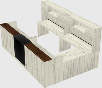 Shared one sided u-shaped reception desk