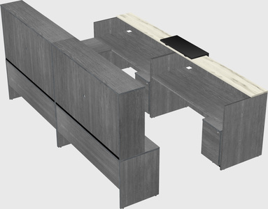 Shared one sided u-shaped reception desk