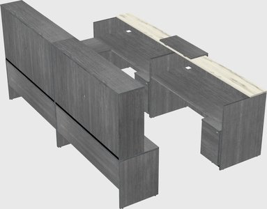 Shared one sided u-shaped reception desk