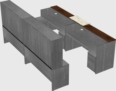 Shared one sided u-shaped reception desk