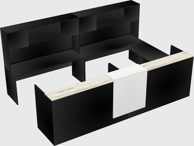 Shared one sided u-shaped reception desk