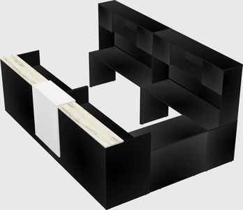 Shared one sided u-shaped reception desk