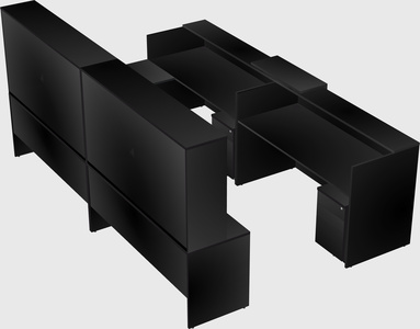 Shared one sided u-shaped reception desk
