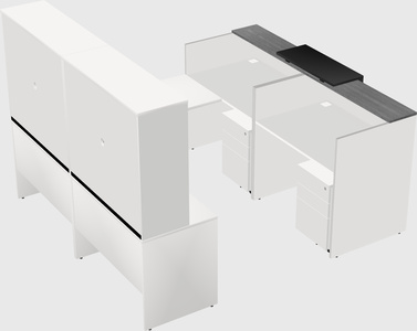 Shared one sided u-shaped reception desk