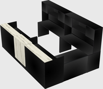 Shared one sided u-shaped reception desk