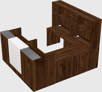 Shared one sided u-shaped reception desk