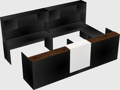 Shared one sided u-shaped reception desk