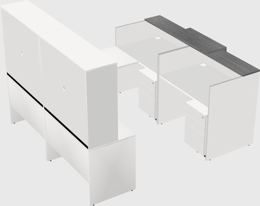 Shared one sided u-shaped reception desk