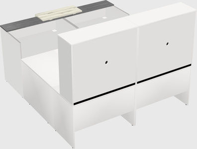 Shared one sided u-shaped reception desk