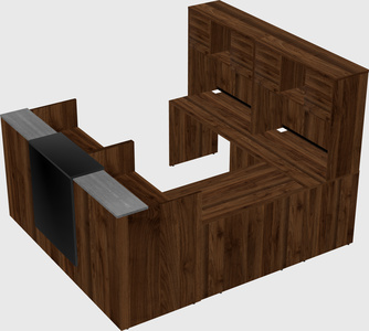 Shared one sided u-shaped reception desk