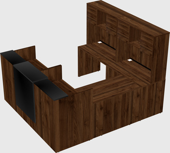 Shared one sided u-shaped reception desk