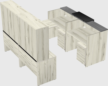 Shared one sided u-shaped reception desk