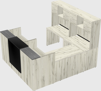 Shared one sided u-shaped reception desk