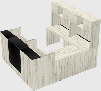 Shared one sided u-shaped reception desk