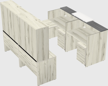 Shared one sided u-shaped reception desk
