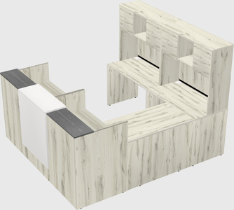 Shared one sided u-shaped reception desk