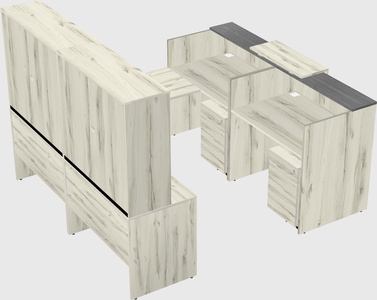 Shared one sided u-shaped reception desk