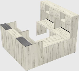 Shared one sided u-shaped reception desk
