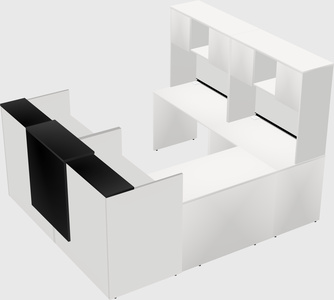 Shared one sided u-shaped reception desk