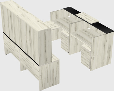 Shared one sided u-shaped reception desk