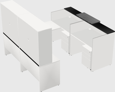 Shared one sided u-shaped reception desk