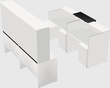 Shared one sided u-shaped reception desk